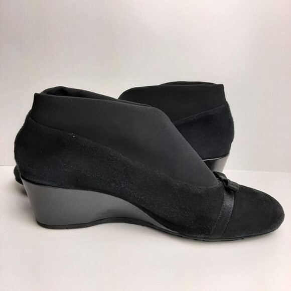 THIERRY RABOTIN Suede Slip-On Wedge Pumps Shoes w/ Bow Sz 8 | Eur 39 - Picture 9 of 12